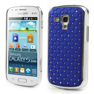 Fish Scale Rhinestone Hard Protective Case for Samsung Galaxy S Duos S7562 - Dark Blue
