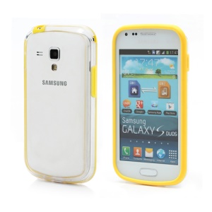 Hybrid Flexible TPU + PC Bumper Case for Samsung Galaxy S Duos S7562 - Yellow