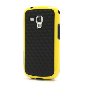 Anti-slip TPU & Plastic Hybrid Case Accessories for Samsung Galaxy S Duos S7562 - Black / Yellow