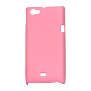 Rubberized Hard Plastic Case for Sony Xperia miro ST23i ST23a - Pink