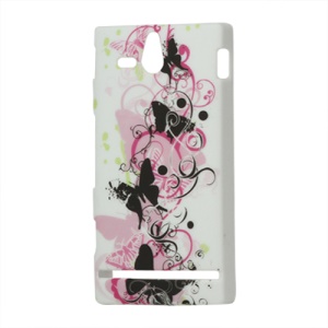 Butterflies Hard Case Cover for Sony Xperia U ST25a / ST25i Kumquat