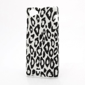 Fashion Leopard Rubberized Hard Case Cover for Sony Xperia J ST26i ST26a