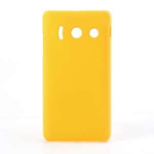 Frosted Rubberized Plastic Case Shell for Huawei Ascend Y300 U8833 - Yellow