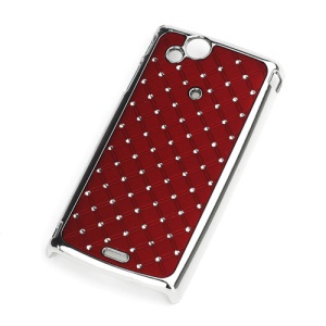 Starry Sky Diamond Plating Hard Case for Sony Ericsson Xperia Arc X12 / Arc S LT18i - Red