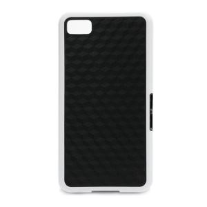Cube Design TPU & Plastic Hybrid Case for BlackBerry Z10 BB 10 - Black / White