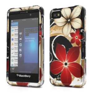 2 in 1 Snap-on Hard Protector Case for BlackBerry Z10 BB 10 with Beautiful Flower Pattern