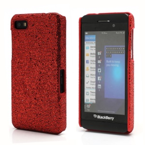 Glittery Paillette Chic Protective Hard Case Shell for BlackBerry Z10 BB 10 - Red