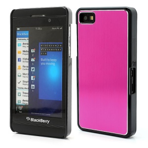 Vertical Brushed Aluminum Skin Plastic Hard Case Sheild for BlackBerry Z10 BB 10 - Rose