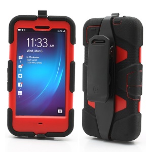 Griffin Survivor Military Duty Case with Belt Clip for BlackBerry Z10 - Red / Black