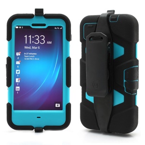 Griffin Survivor Military Duty Case with Belt Clip for BlackBerry Z10 - Baby Blue / Black
