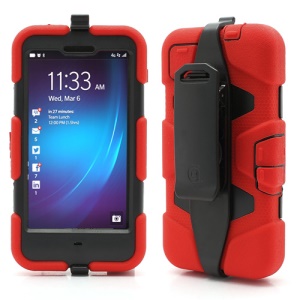 Griffin Survivor Military Duty Case with Belt Clip for BlackBerry Z10 - Black / Red