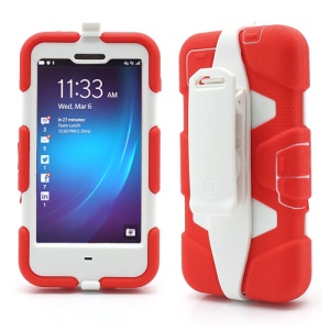 Griffin Survivor Military Duty Case with Belt Clip for BlackBerry Z10 - White / Red