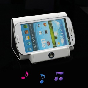 Wireless Magic Boost Cradle Amplify Speaker for iPhone iPod Samsung Nokia LG Sony etc - White