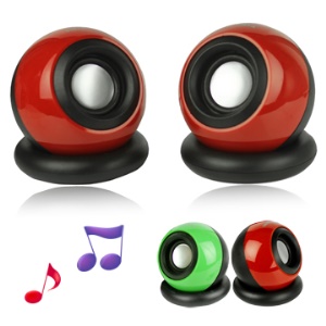 Spheroidal 2-Channel Mini USB Speaker for Computer/ Mobile Phone/ MP3 and etc(V-16)