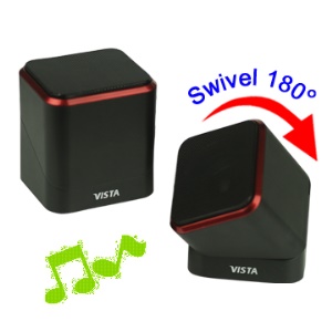 Rotary Rectangular Multimedia USB Mini Speaker for Computer Mobile MP3