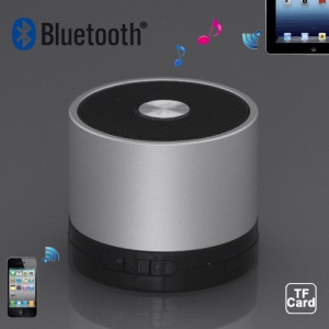 A102 Portable Hi-Fi Multimedia Bluetooth Speaker for iPad iPhone iPod Android Windows Smartphone - Metal Silver