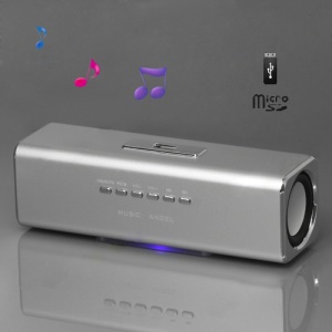Music Angel USB Micro SD/TF Card Reader FM Radio Speaker for MP3 Mobile Phone PC(UK2) - Silver