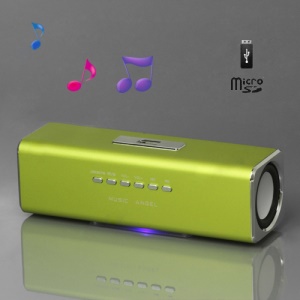 Music Angel USB Micro SD/TF Card Reader FM Radio Speaker for MP3 Mobile Phone PC(UK2) - Green