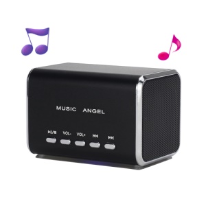 Angel Music MD05 Mini USB MP3 Player Speaker Amplifier TF Card Slot - Black