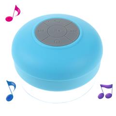 Mini Portable Waterproof Bluetooth Speaker with Suction Cup + Controls &amp; Microphone - Blue