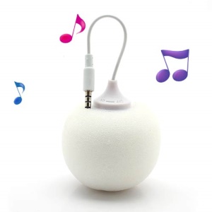 Mini Sponge Balloon Style 3.5mm Audio Jack USB Powered Speaker - White