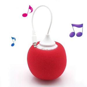 Mini Sponge Balloon Style 3.5mm Audio Jack USB Powered Speaker - Red