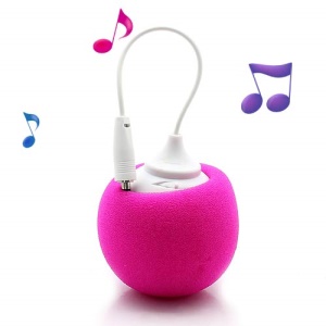Mini Sponge Balloon Style 3.5mm Audio Jack USB Powered Speaker Loudspeaker - Rose