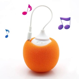 Mini Sponge Balloon Style 3.5mm Audio Jack USB Powered Speaker - Orange