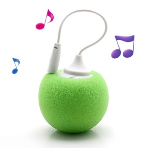 Mini Sponge Balloon Style USB Powered 3.5mm Audio Jack Speaker - Green