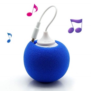 Mini Sponge Balloon Style USB Powered 3.5mm Audio Jack Speaker - Blue
