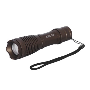 Zoomable CREE XM-L T6 LED Flashlight Torch Zoom Lamp Light - Coffee-1837