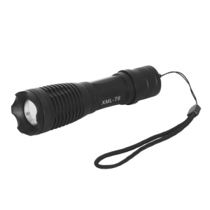 Zoomable CREE XM-L T6 LED Flashlight Torch Zoom Lamp Light - Black-1837