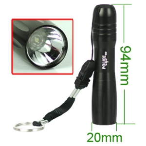 Pocket 3W LED Flashlight Torch Lamp with Key Chain 037-54