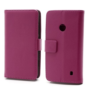 Folio Leather Wallet Case Cover w/ Stand and Card Slots for Nokia Lumia 520 - Rose