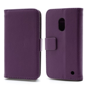 Wallet Leather Stand Case Cover for Nokia Lumia 620 - Purple