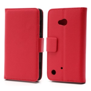 Folio Leather Wallet Case Cover w/ Stand for Nokia Lumia 720 - Red
