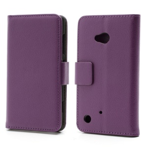 Folio Leather Wallet Case Cover w/ Stand for Nokia Lumia 720 - Purple