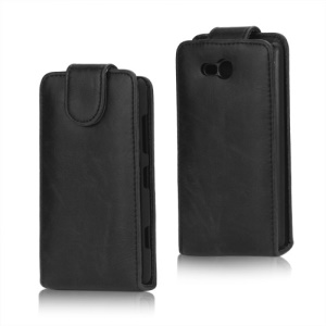 Crazy Horse PU Leather Case Cover for Nokia Lumia 820 - Black
