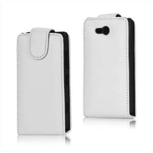 Crazy Horse PU Leather Case Cover for Nokia Lumia 820 - White
