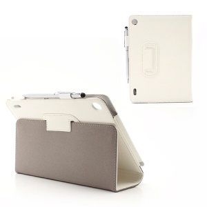 Slim Folio Leather Case Stand with Stylus Touch Pen for Acer Iconia Tab A1-810 7.9-inch - White