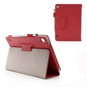 Slim Folio Leather Case Cover Stand with Stylus Touch Pen for Acer Iconia Tab A1-810 7.9-inch - Red