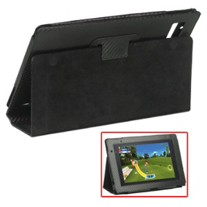 Carbon Fiber Leather Folding Case with Built-in Holder for Acer Iconia Tab A500/A501