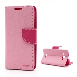 Mercury Fancy Diary Wallet Leather Stand Case for HTC Butterfly Deluxe One X5 / J Butterfly X920D - Rose / Pink