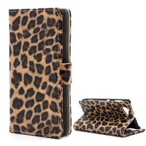 Leopard Card Slots Leather Stand Case Cover for Sony Xperia L S36h C2105 C2104
