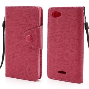 MLT Leather Wallet Case TPU Inner Cover for Sony Xperia L S36h C2104 C2105 - Red