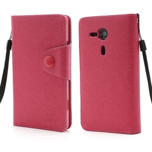 MLT TPU Inner Case Leather Wallet Cover for Sony Xperia SP M35h C5303 C5302 C5306 - Red