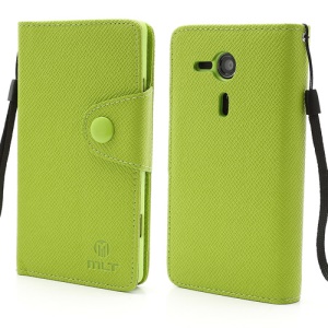 MLT TPU Inner Case Leather Wallet Cover for Sony Xperia SP M35h C5303 C5302 C5306 - Green