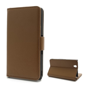 Wallet PU Stand Leather Magnetic Case Cover for Sony Xperia Z C6603 L36h Yuga - Brown