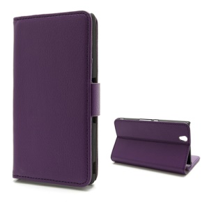 Wallet PU Stand Leather Magnetic Case Cover for Sony Xperia Z C6603 L36h Yuga - Purple