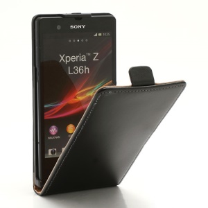 Premium Vertical Genuine Split Leather Flip Cover Case for Sony Xperia Z C6603 C6602 L36h HSPA+ LTE